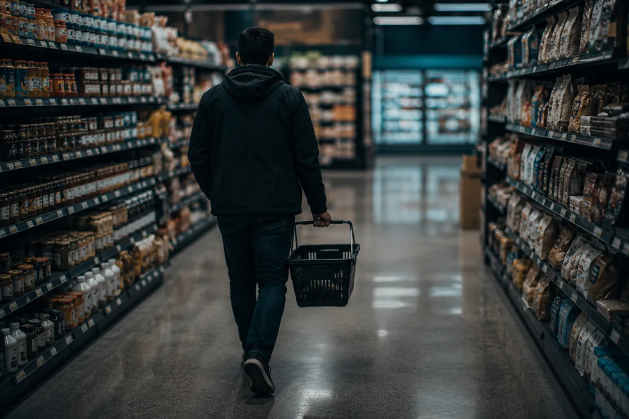 Anonymous auditor browsing a store aisle